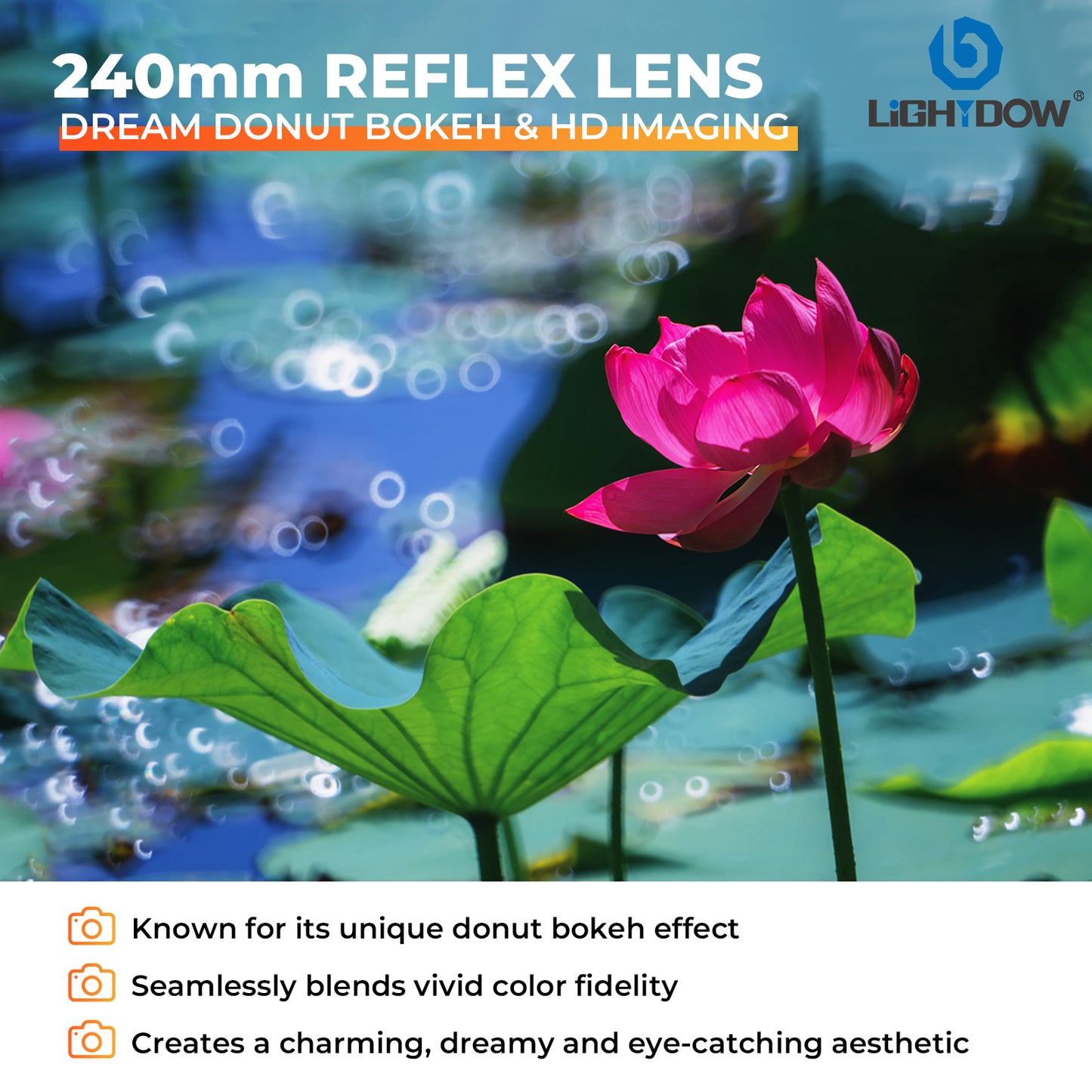 Lightdow EF 240mm F5.6 Reflex Lens - Telephoto Manual DSLR Cameras Lens
