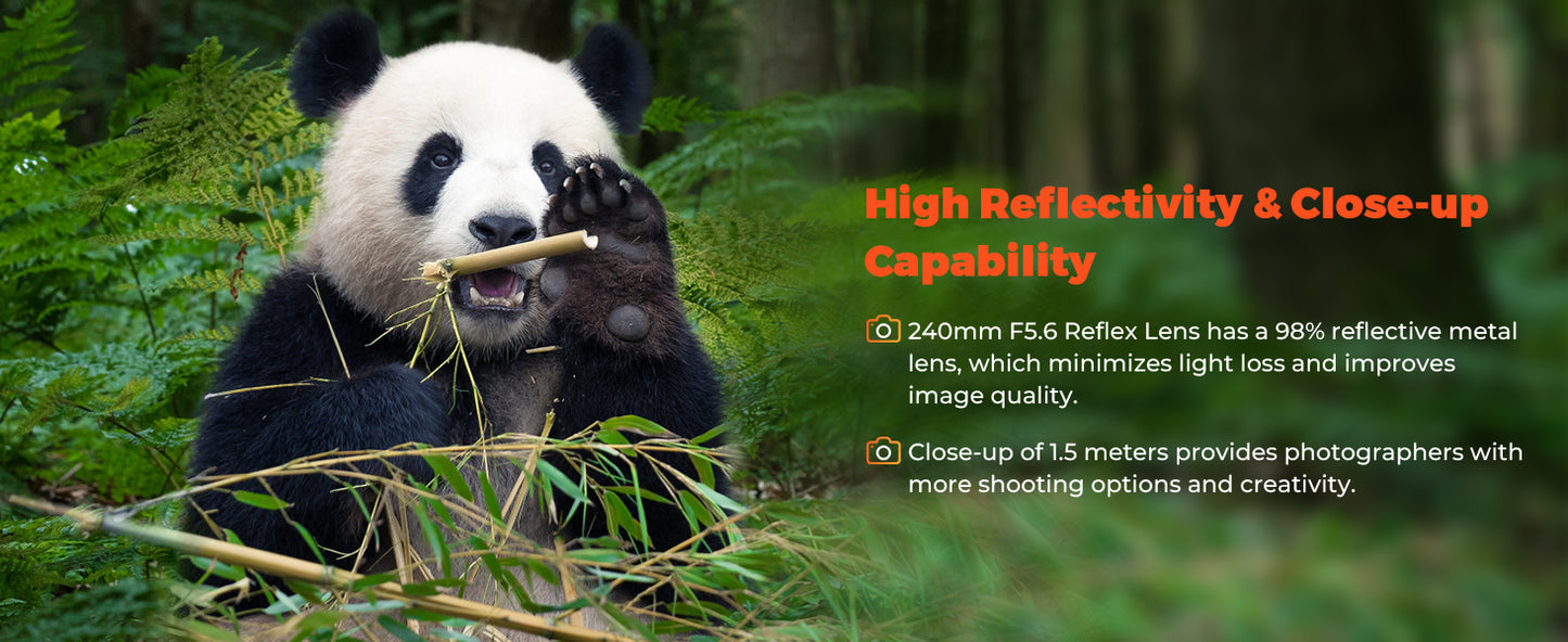 Lightdow EF 240mm F5.6 Reflex Lens - Telephoto Manual DSLR Cameras Lens