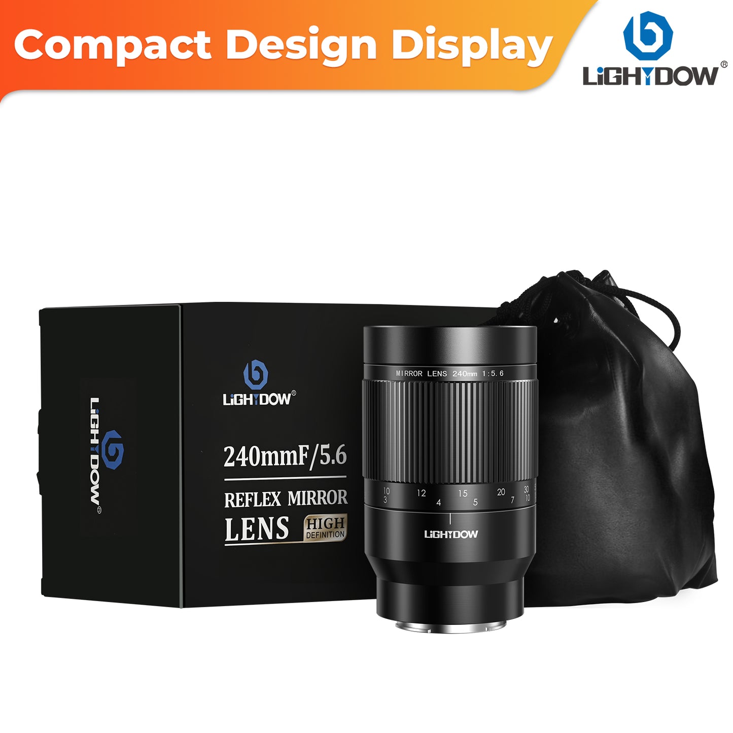 Lightdow EF 240mm F5.6 Reflex Lens - Telephoto Manual DSLR Cameras Lens