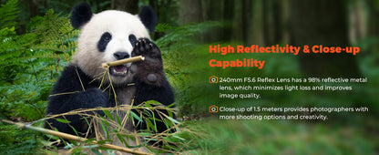 Lightdow EF 240mm F5.6 Reflex Lens - Telephoto Manual DSLR Cameras Lens