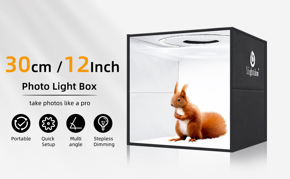 Lightdow Photo Studio Light Box Photography with Desktop Tripod & 120 LEDs (CRI>95), 6 Backdrops - Portable/Dimmable Folding Shooting Tents for Toys/Jewelry/Watches/Cosmetics