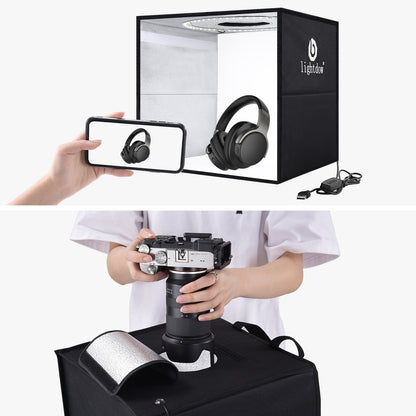 Lightdow Photo Studio Light Box Photography with Desktop Tripod & 120 LEDs (CRI>95), 6 Backdrops - Portable/Dimmable Folding Shooting Tents for Toys/Jewelry/Watches/Cosmetics